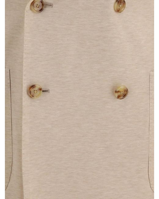Lardini Natural Double-Breasted Cotton Jacket for men