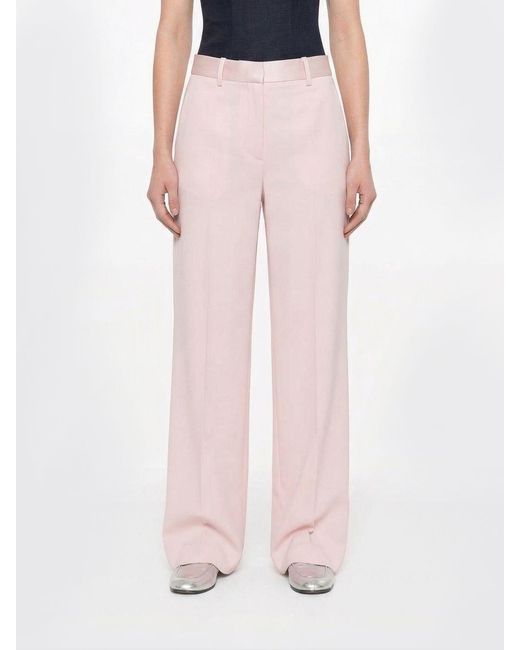 Jil Sander Pink Satin Straight Trousers By