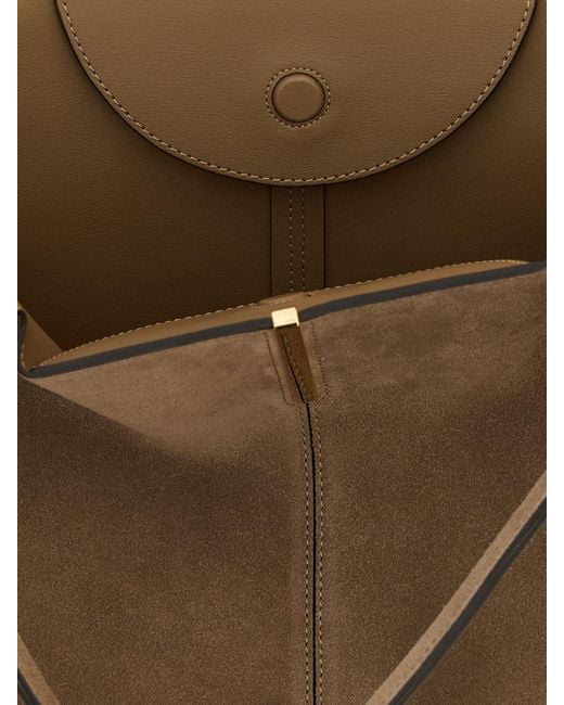 Tod's Brown Medium Suede Shopping Bag
