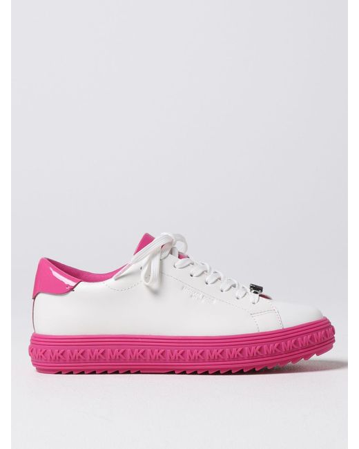 Michael Kors Pink Michael Grove Sneakers In Smooth Leather