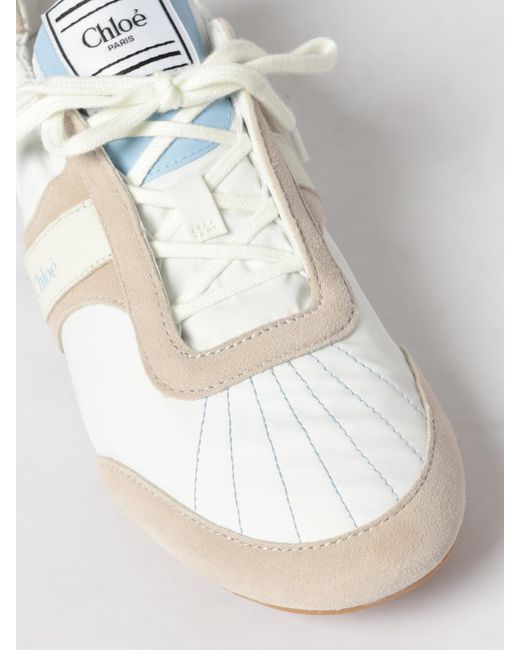 Chloé White ChloÉ Kick Suede And Nylon Sneakers