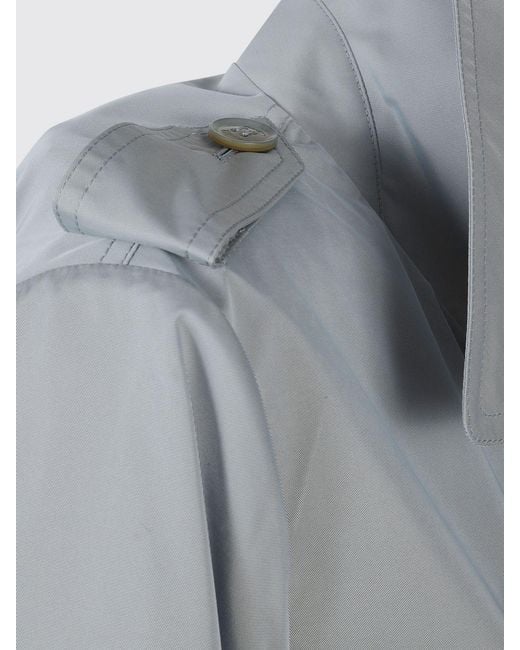 Moorer Gray Double-Breasted Cotton Trench Coat