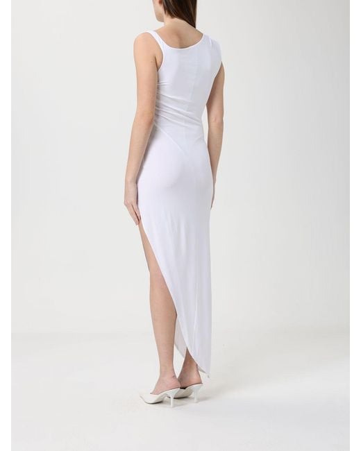 Elisabetta Franchi White Crêpe Jersey Asymmetric Dress