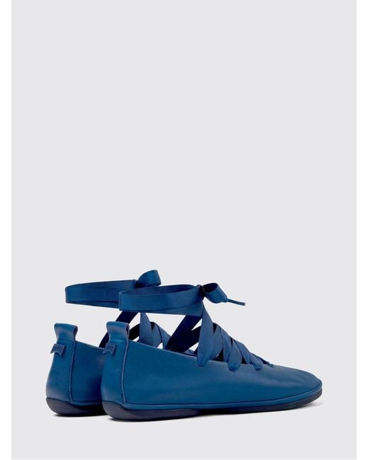 Camper Blue Right Nina Leather Ballerina