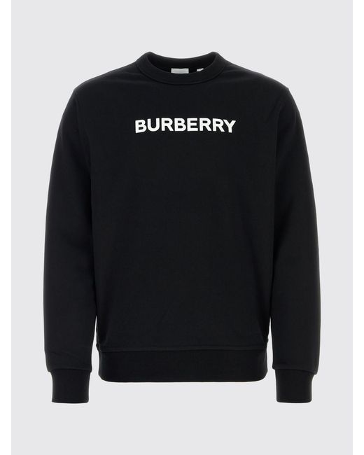 Burberry Black Stretch Cotton Crewneck Sweatshirt for men