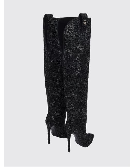 Philipp Plein Black Flat Ankle Boot