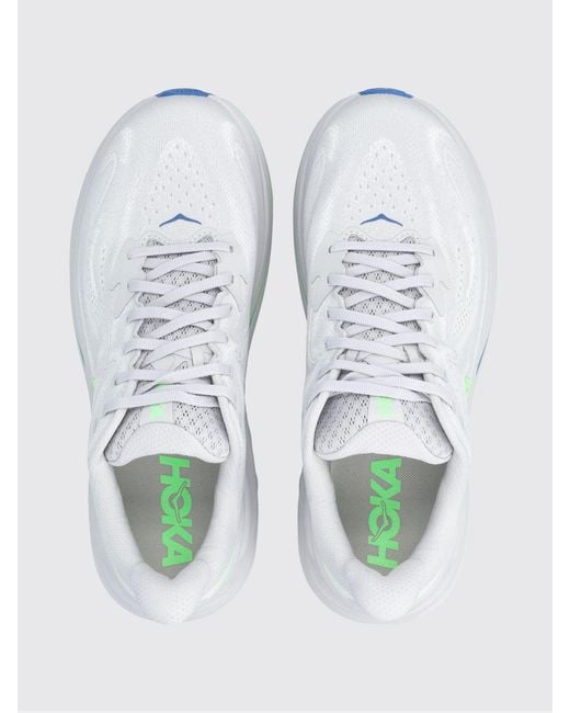 Hoka One One White Running Clifton Technical Mesh Sneakers for men