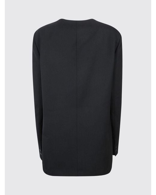 Frankie Shop Blue Single-Button V-Neck Blazer