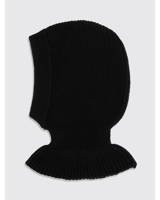 Lemaire Black Ribbed Merino Wool Balaclava For A Casual Look for men
