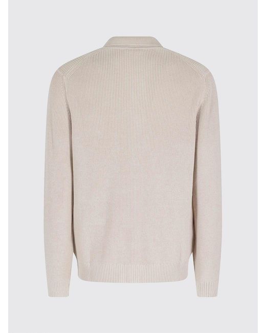 Fay Blue Knitted Cotton Cardigan With Classic Collar And Button Closure for men