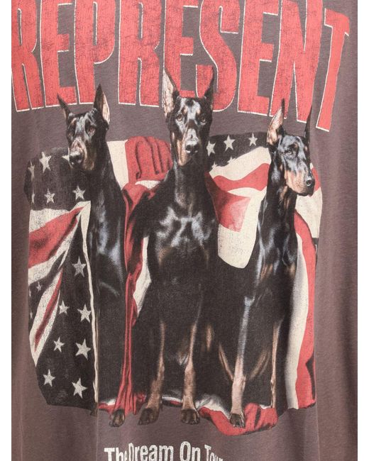 Represent Red Printed Cotton T-Shirt for men