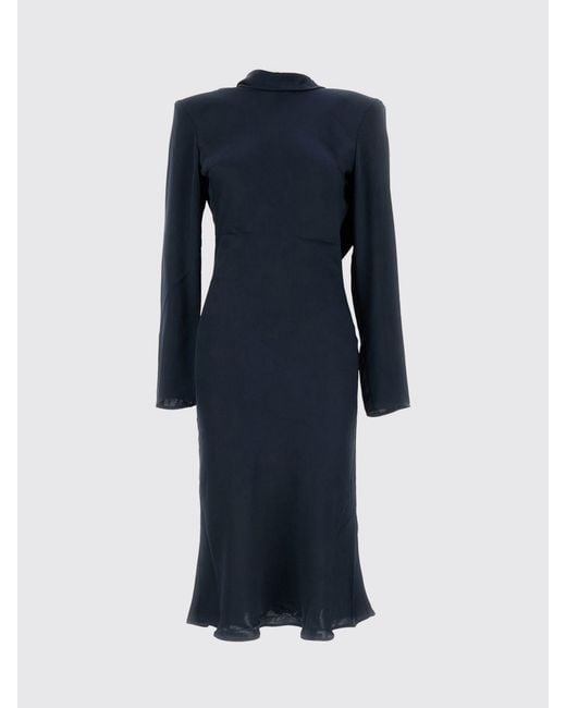ROTATE BIRGER CHRISTENSEN Blue Crêpe Midi Dress