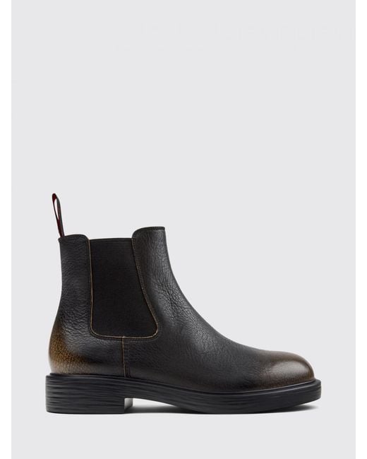 Camper Black Dean Grained Leather Ankle Boots for men