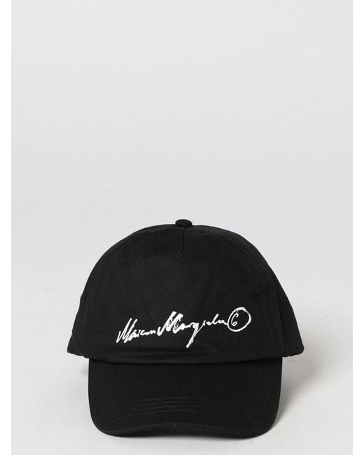 MM6 by Maison Margiela Black Cotton Baseball Cap With Logo