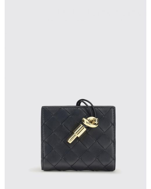 Bottega Veneta Blue Andiamo Woven Leather Credit Card Holder for men