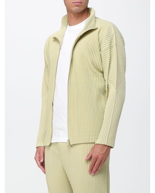 Homme Plissé Issey Miyake Natural Pleated High-Neck Zip-Up Cardigan By Homme Plissé Issey Miyake for men