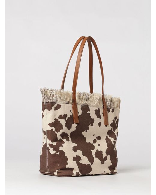 Mc2 Saint Barth Natural Cotton Bag With Embroidered Logo