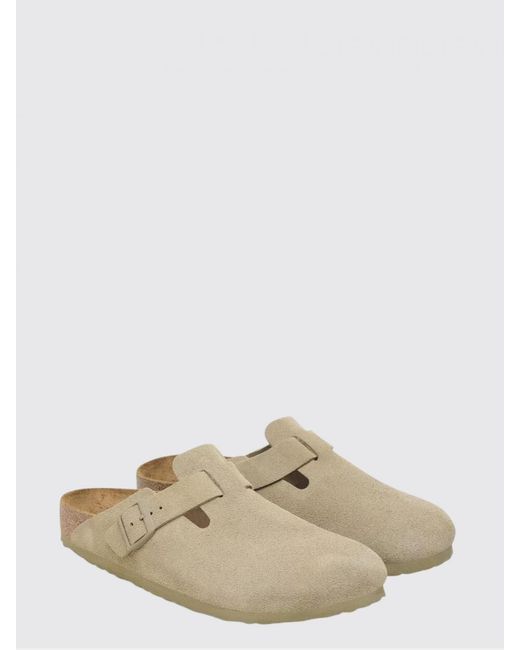 Birkenstock White Boston Suede Mules for men