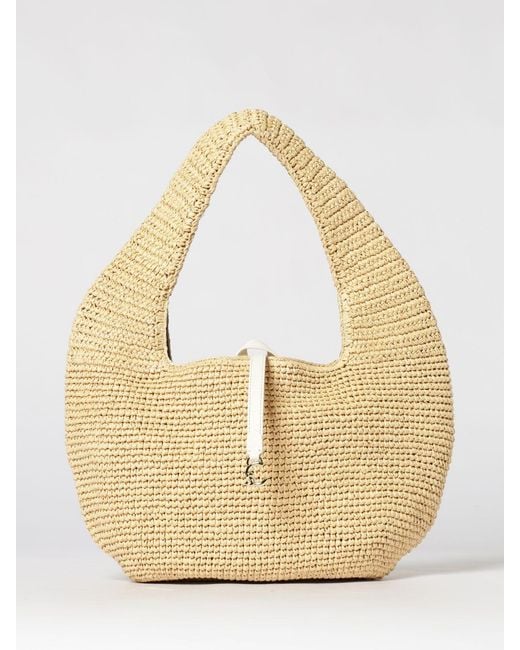 Coccinelle Natural C-Me Crochet Raffia Bag