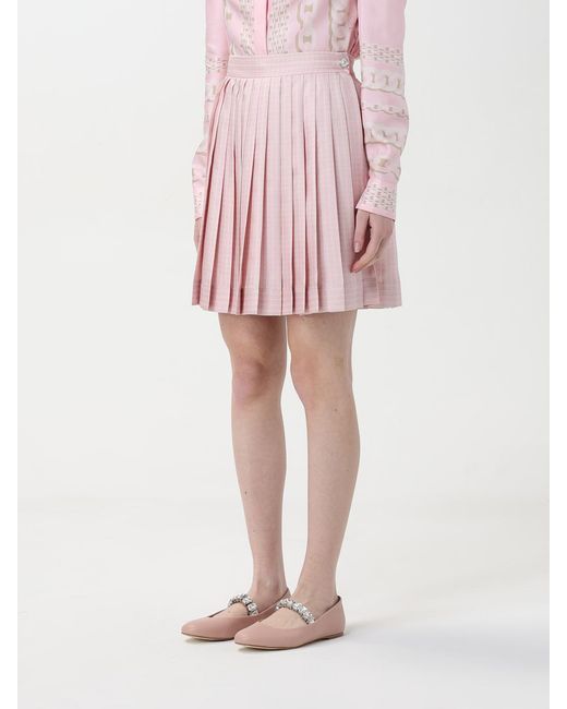 Versace Pink Pleated Mini Skirt Casual Style
