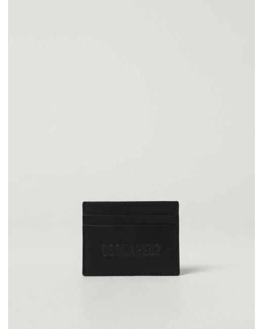DSquared² White Compact Leather Card Holder With Multiple Card Slots for men