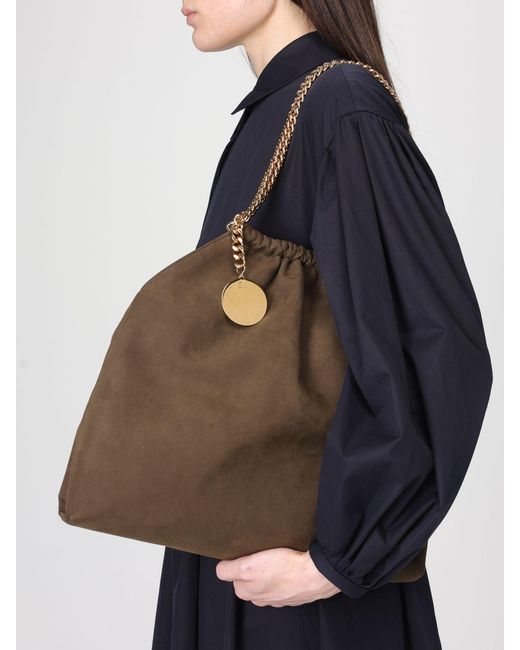 Stella McCartney Brown Falabella Synthetic Suede Drawstring Bag