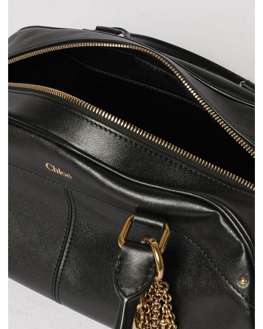 Chloé Black Chlo&Eacute Leather Bowling Bag