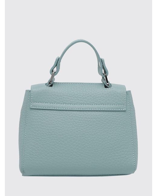 Orciani Blue Sveva Soft Mini Hammered Leather Bag