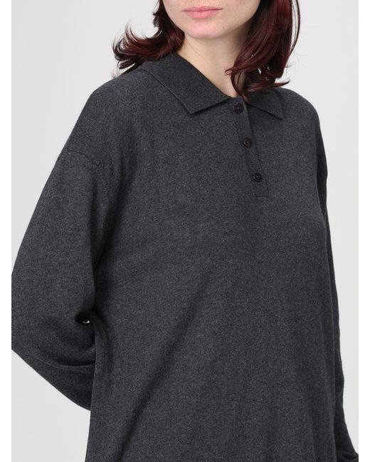 Lisa Yang Gray Cotton And Cashmere Polo Shirt