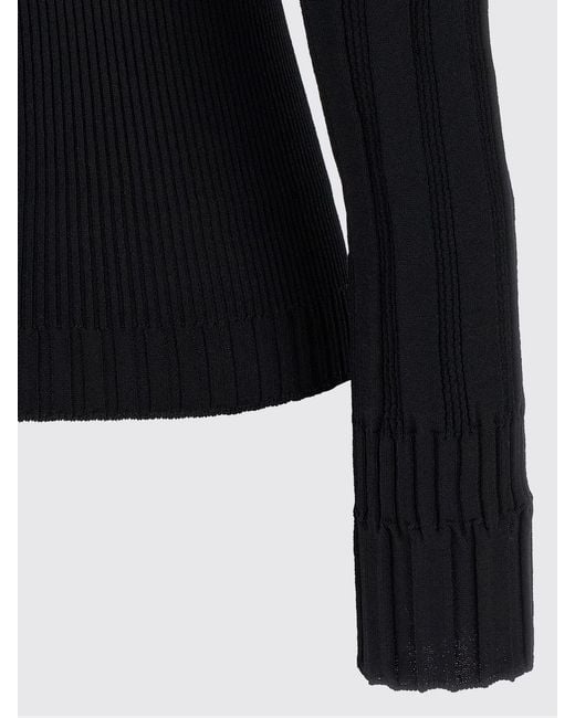 Balmain Yellow Ribbed Viscose Knit Top
