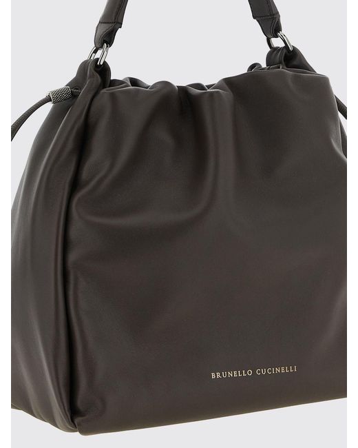 Brunello Cucinelli Black Leather Bucket Bag
