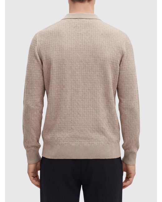 Boss Natural Knitted Polo Shirt for men