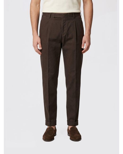 PT01 Black Stretch Cotton Tailored Trousers for men