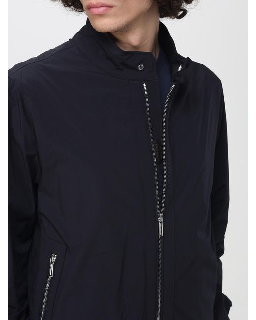 Moorer Blue Polyester Bomber Jacket for men