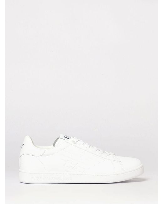 EA7 White Leather Sneakers for men