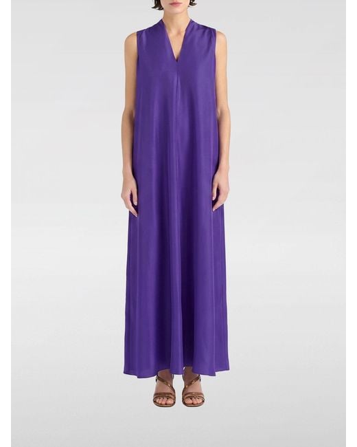 Momoní Purple MomonÌ Cueva Sleeveless Long Silk Tunic With V-Neck