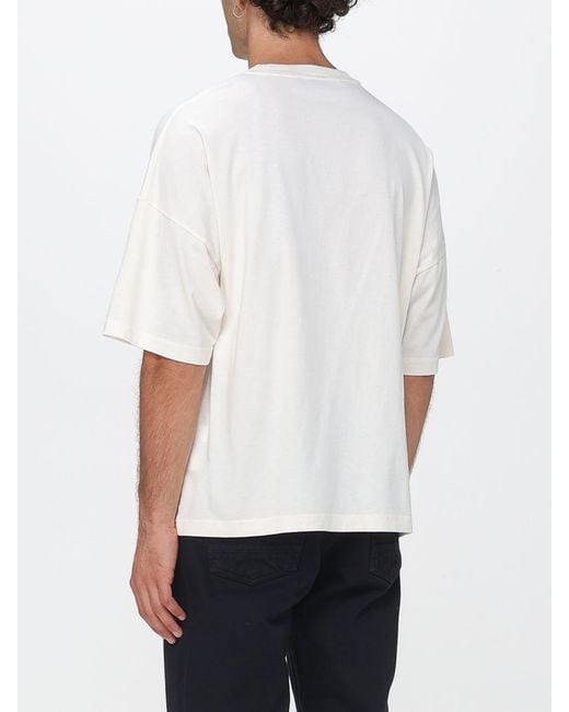Palm Angels White Relaxed-Fit Logo-Print Cotton T-Shirt for men