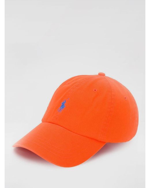 Cappello in cotone con logo di Polo Ralph Lauren in Orange da Uomo