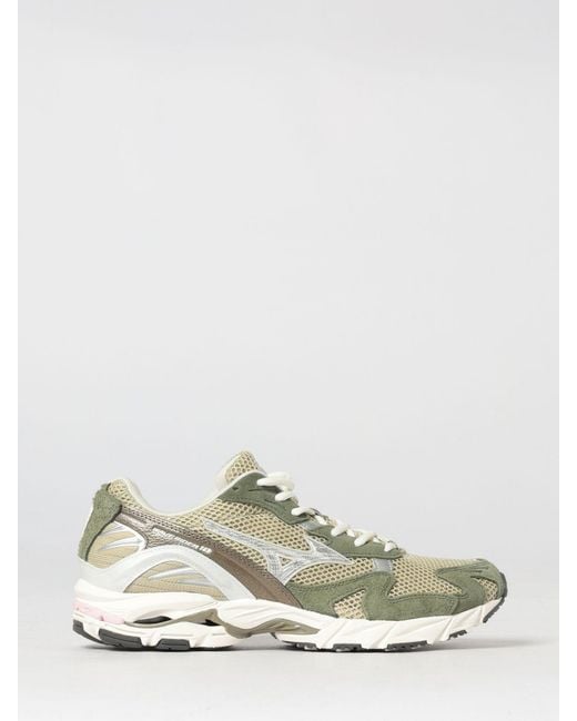 Mizuno White Wave Rider 10 Suede And Mesh Sneakers for men