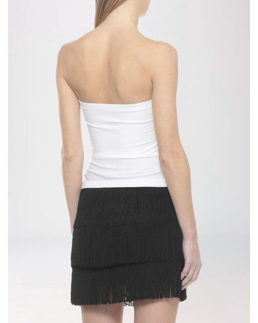 Norma Kamali White Polyester Bandeau Top