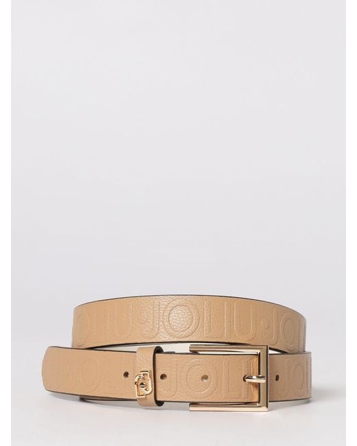 Liu Jo Natural Grained Synthetic Leather Belt With Logo