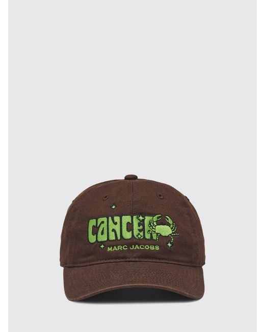 Marc Jacobs Green Cancer Cotton Baseball Cap With Embroidered Slogan