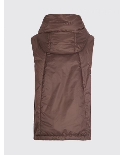Max Mara Brown Greengo Nylon Vest With Hood