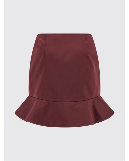 ROTATE BIRGER CHRISTENSEN Red Ruffle Skirt