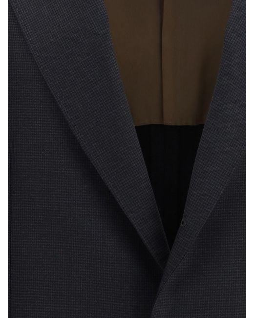 Brunello Cucinelli Blue Merino Wool Blazer for men