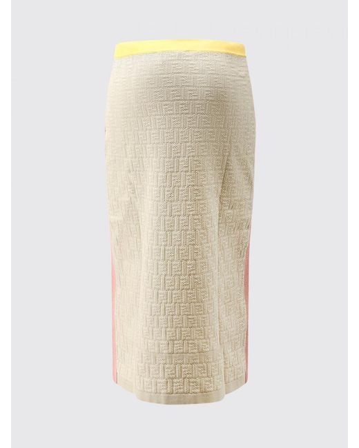 Fendi Natural Ff Cotton Blend Skirt