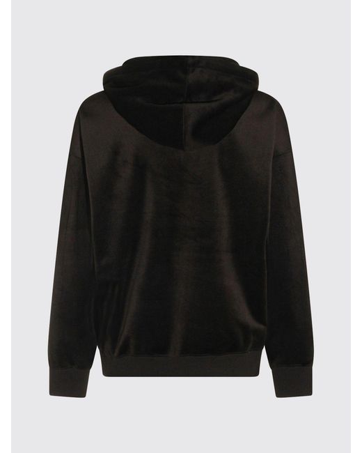 Y-3 Black Velvet Hoodie With Drawstring And Kangaroo Pocket for men