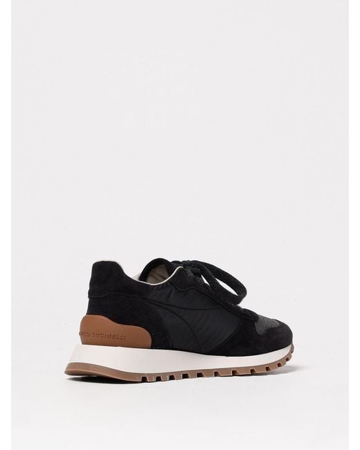 Brunello Cucinelli Multicolor Suede And Techno Fabric Runners With Precious Toe