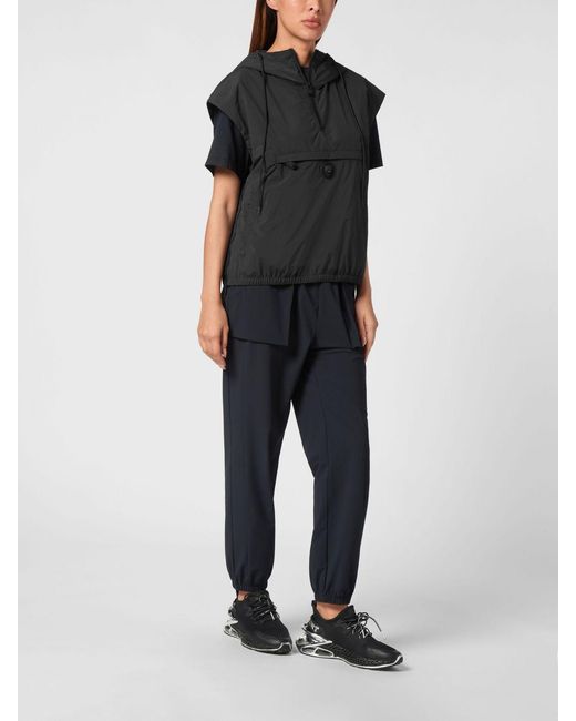Philipp Plein Black Technical Vest With Hood