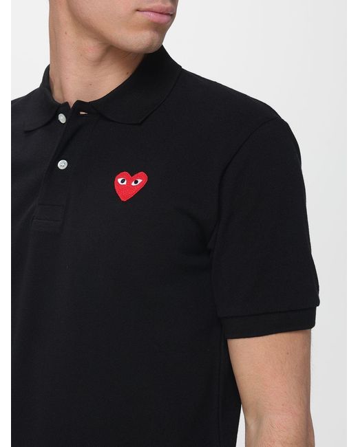 COMME DES GARÇONS PLAY Black Comme Des GarÇ Ons Play Cotton Polo Shirt With Logo for men